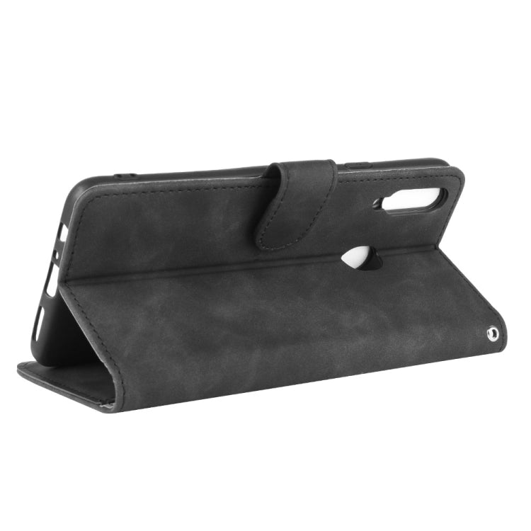 For Samsung Galaxy A20s Solid Color Skin Feel Magnetic Buckle Horizontal Flip Calf Texture PU Leather Case with Holder & Card Slots & Wallet