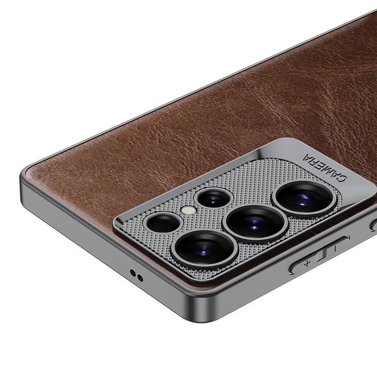 For Samsung Galaxy S23 Ultra 5G Oil Wax Leather Classic Shockproof Phone Case, Not Included Pen