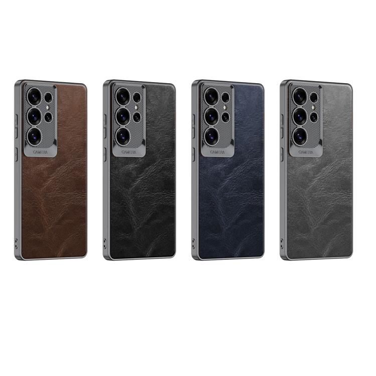 For Samsung Galaxy S25 Ultra 5G Oil Wax Leather Classic Shockproof Phone Case, Not Included Pen