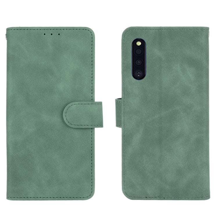For Samsung Galaxy A41 (Japanese Version) Solid Color Skin Feel Magnetic Buckle Horizontal Flip Calf Texture PU Leather Case with Holder & Card Slots & Wallet