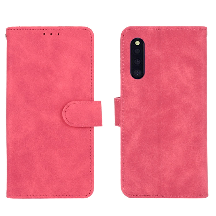 For Samsung Galaxy A41 (Japanese Version) Solid Color Skin Feel Magnetic Buckle Horizontal Flip Calf Texture PU Leather Case with Holder & Card Slots & Wallet