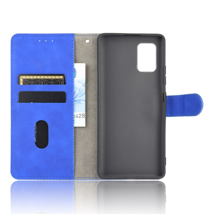 For Samsung Galaxy A51 5G Solid Color Skin Feel Magnetic Buckle Horizontal Flip Calf Texture PU Leather Case with Holder & Card Slots & Wallet