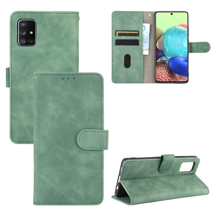 For Samsung Galaxy A51 5G Solid Color Skin Feel Magnetic Buckle Horizontal Flip Calf Texture PU Leather Case with Holder & Card Slots & Wallet