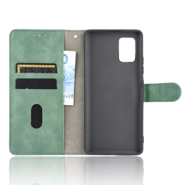 For Samsung Galaxy A51 5G Solid Color Skin Feel Magnetic Buckle Horizontal Flip Calf Texture PU Leather Case with Holder & Card Slots & Wallet