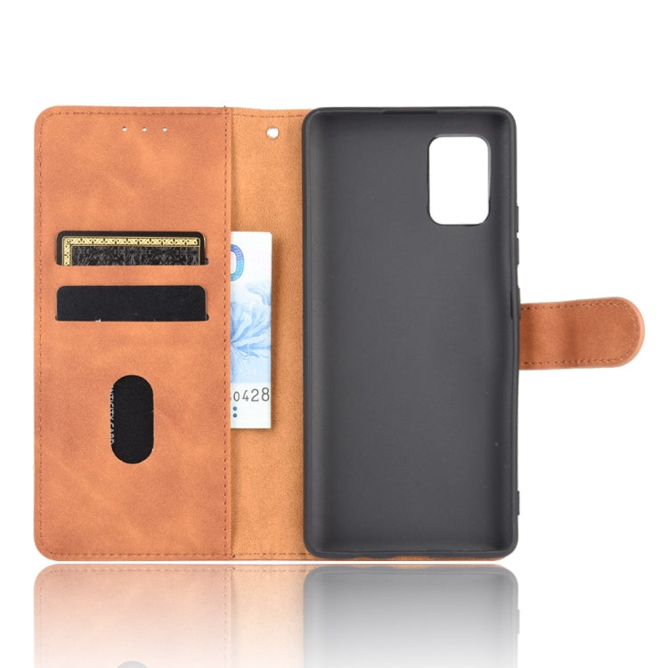 For Samsung Galaxy A51 5G Solid Color Skin Feel Magnetic Buckle Horizontal Flip Calf Texture PU Leather Case with Holder & Card Slots & Wallet