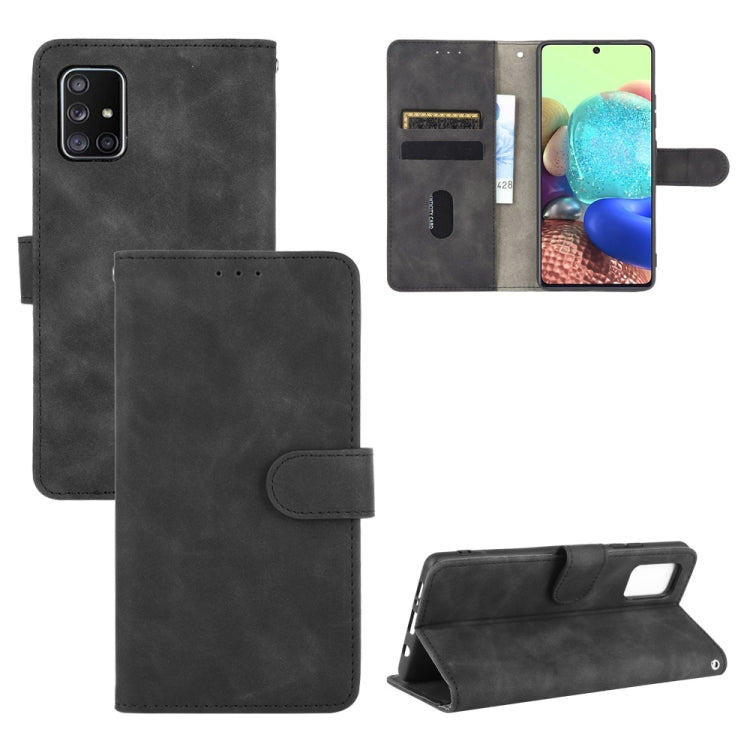 For Samsung Galaxy A71 Solid Color Skin Feel Magnetic Buckle Horizontal Flip Calf Texture PU Leather Case with Holder & Card Slots & Wallet