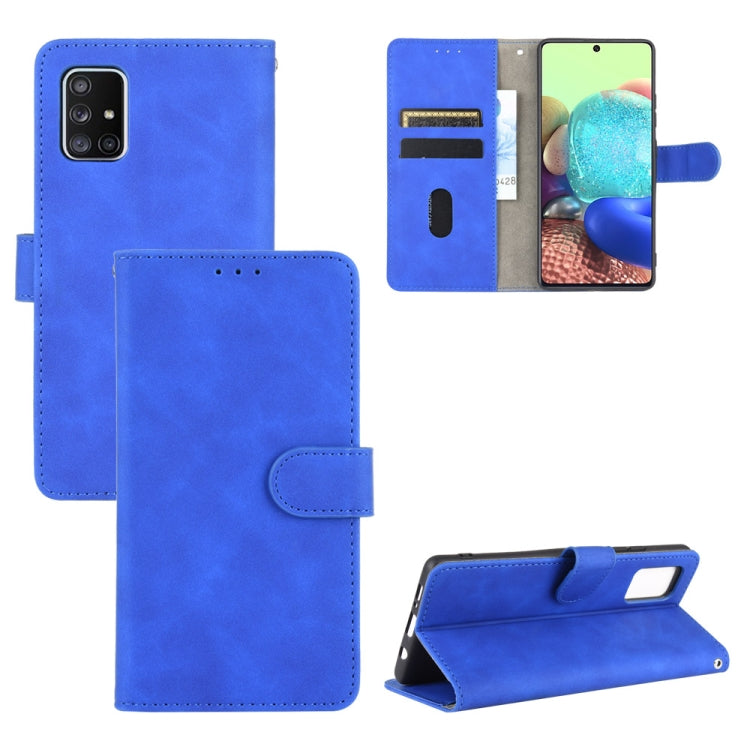 For Samsung Galaxy A71 Solid Color Skin Feel Magnetic Buckle Horizontal Flip Calf Texture PU Leather Case with Holder & Card Slots & Wallet