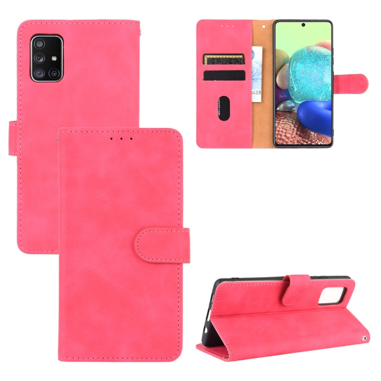 For Samsung Galaxy A71 Solid Color Skin Feel Magnetic Buckle Horizontal Flip Calf Texture PU Leather Case with Holder & Card Slots & Wallet