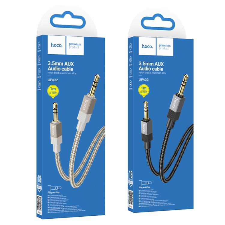 hoco UPA32 3.5mm to 3.5mm Male Clever AUX Audio Cable, Length:1m