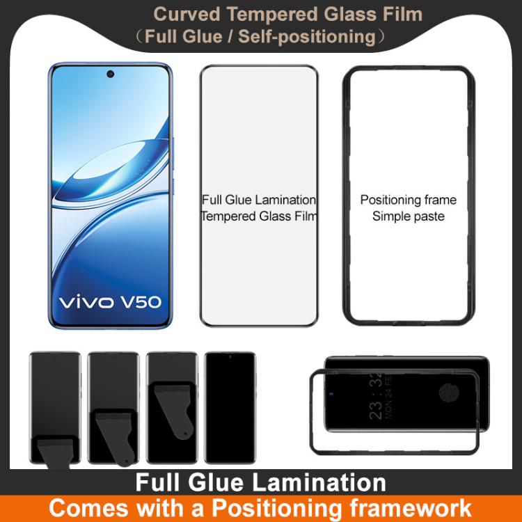For vivo V50 5G imak 3D Curved Tempered Glass Film, Full Glue Positioning Version