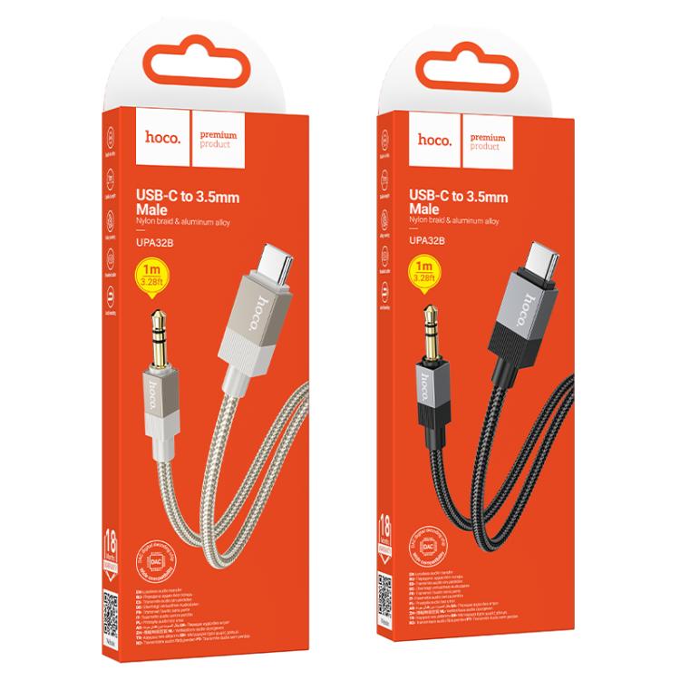 hoco UPA32B USB-C / Type-C to 3.5mm Male Clever Digital Audio Conversion Cable, Length:1m