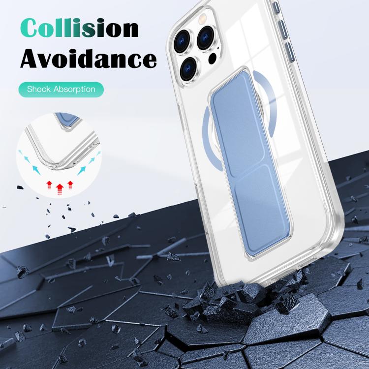 For iPhone 14 Pro Clear Wristband Holder MagSafe Phone Case