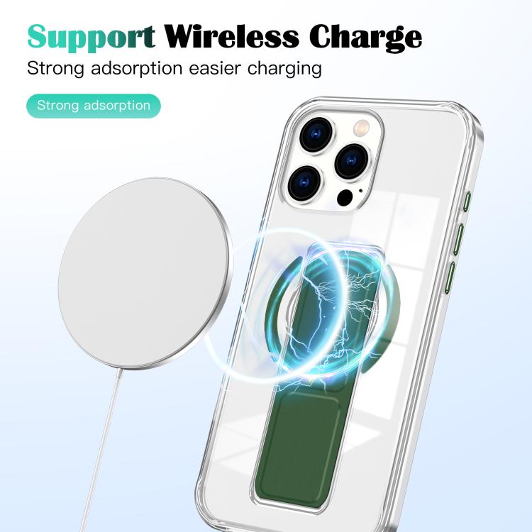 For iPhone 14 Pro Clear Wristband Holder MagSafe Phone Case