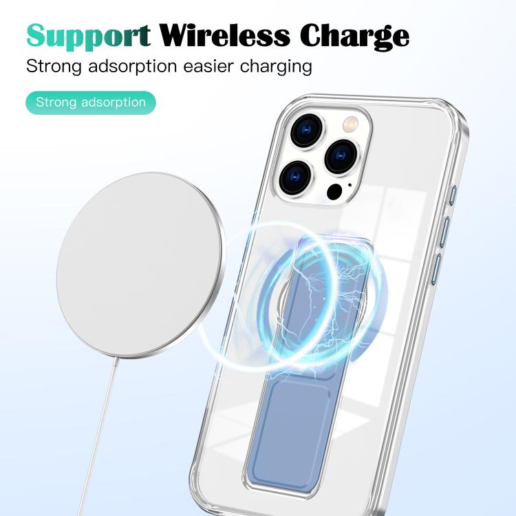 For iPhone 14 Pro Max Clear Wristband Holder MagSafe Phone Case