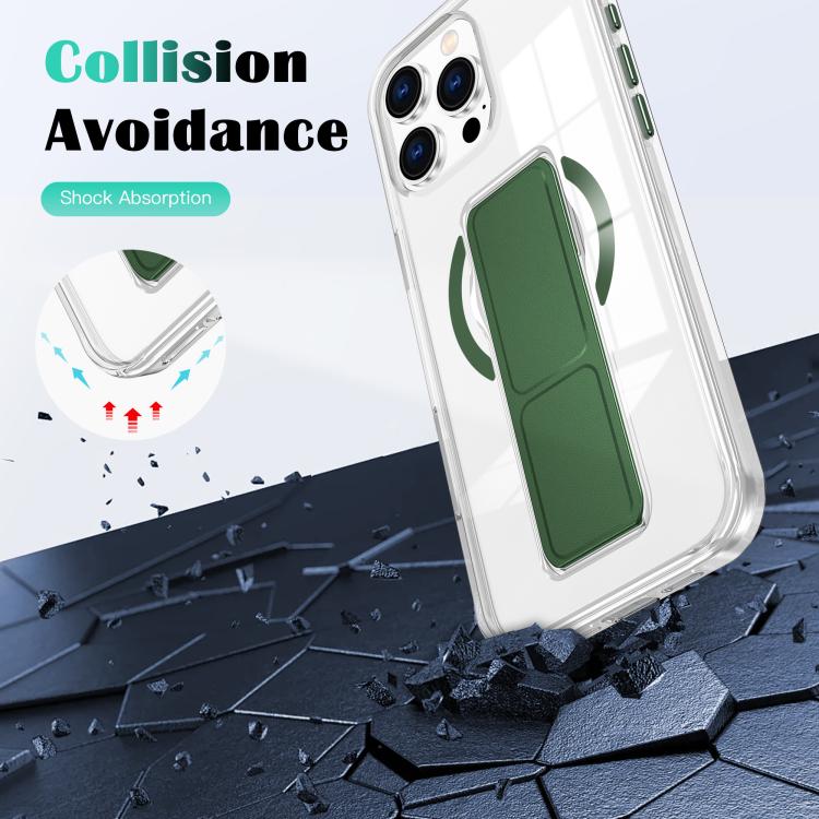 For iPhone 14 Pro Max Clear Wristband Holder MagSafe Phone Case