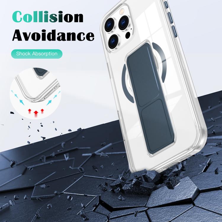 For iPhone 15 Pro Clear Wristband Holder MagSafe Phone Case