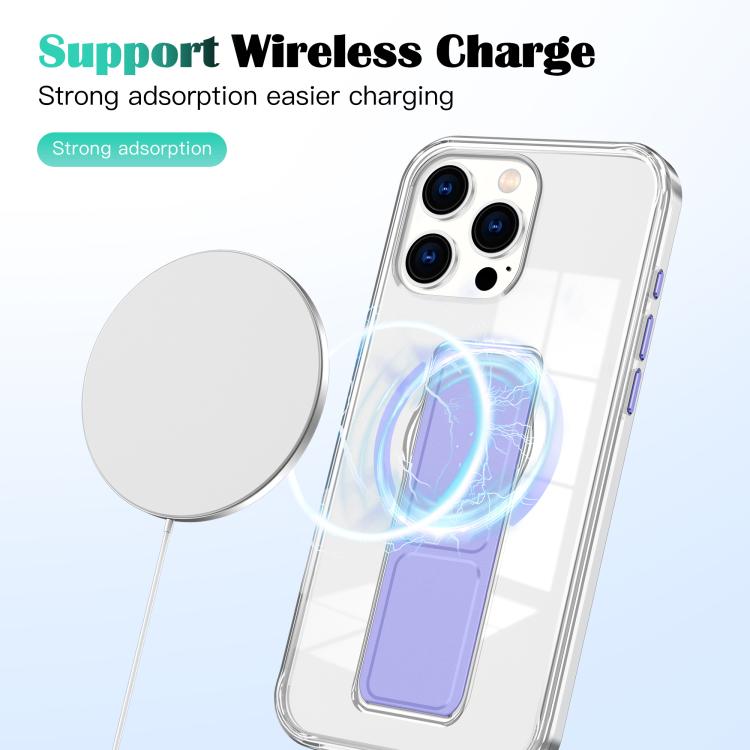 For iPhone 15 Pro Max Clear Wristband Holder MagSafe Phone Case