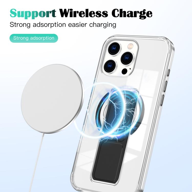 For iPhone 16 Clear Wristband Holder MagSafe Phone Case