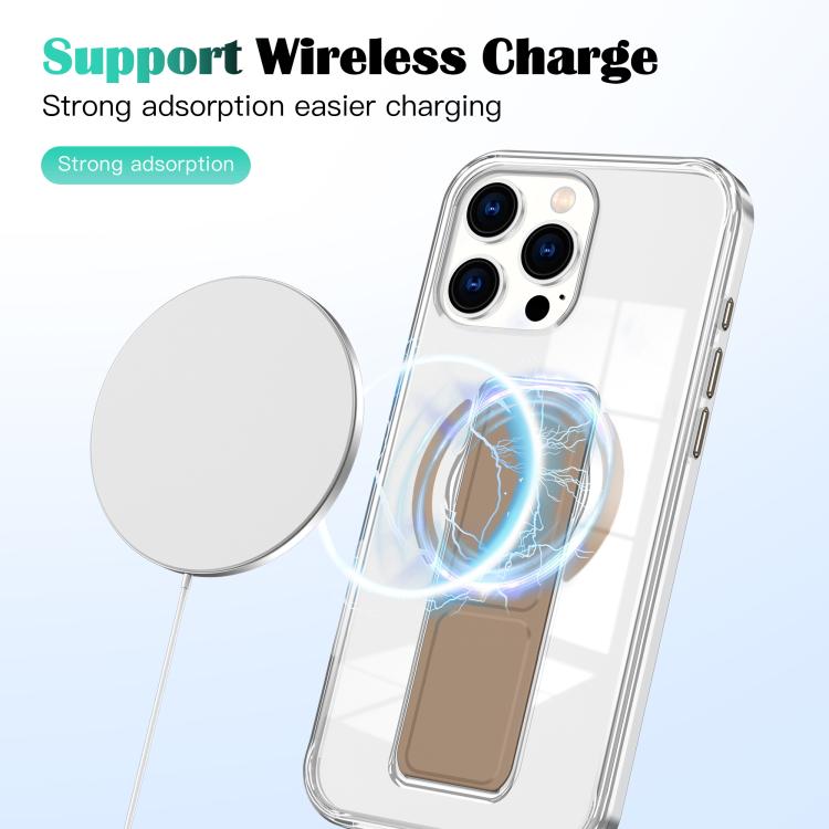 For iPhone 16 Pro Clear Wristband Holder MagSafe Phone Case