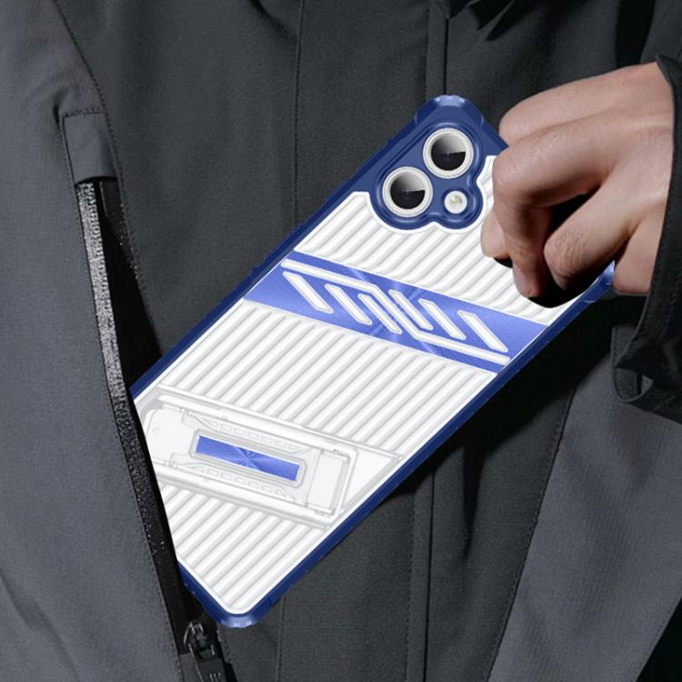 For Samsung Galaxy A05 Plating Holder PC Hybrid TPU Phone Case