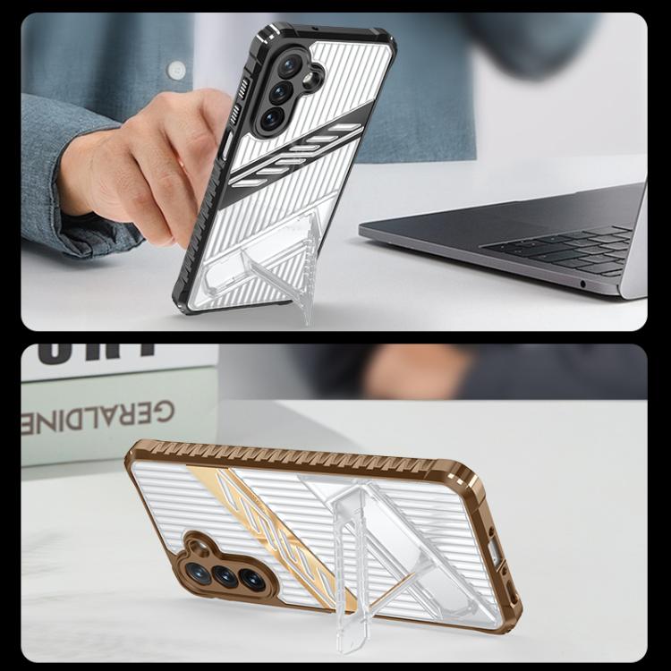 For Samsung Galaxy A26 5G Plating Holder PC Hybrid TPU Phone Case