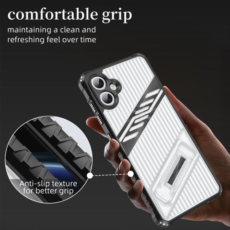 For Samsung Galaxy A03 Core Plating Holder PC Hybrid TPU Phone Case