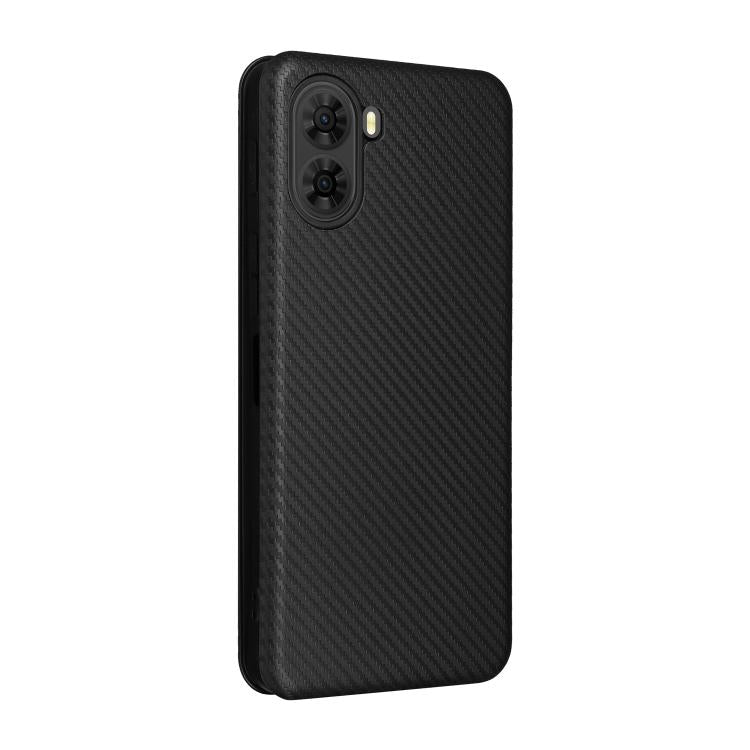 For ZTE nubia S2 A502ZT Carbon Fiber Texture Flip Leather Phone Case