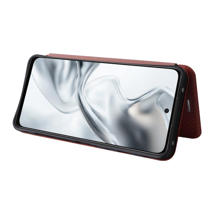 For ZTE nubia S2 A502ZT Carbon Fiber Texture Flip Leather Phone Case