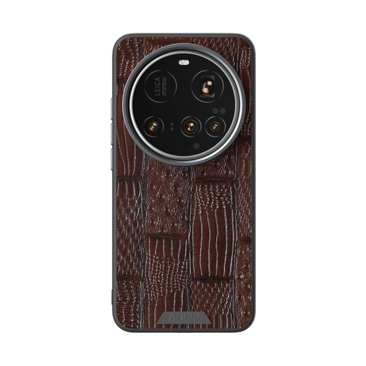 For Xiaomi 15 Ultra ABEEL Beast Pattern 6D Micro-Embossed MagSafe Genuine Leather Phone Case