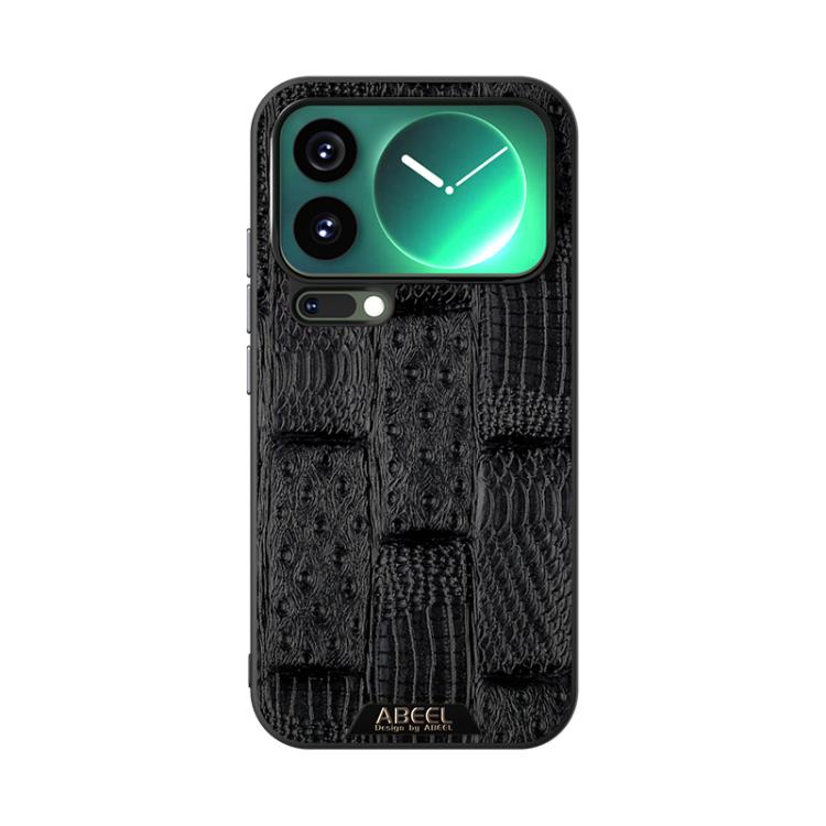 For Xiaomi 17 Pro Max ABEEL Beast Pattern 6D Micro-Embossed MagSafe Genuine Leather Phone Case