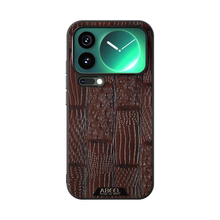 For Xiaomi 17 Pro Max ABEEL Beast Pattern 6D Micro-Embossed MagSafe Genuine Leather Phone Case