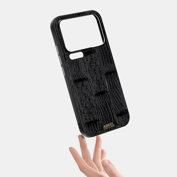 For Xiaomi 17 Pro Max ABEEL Beast Pattern 6D Micro-Embossed MagSafe Genuine Leather Phone Case