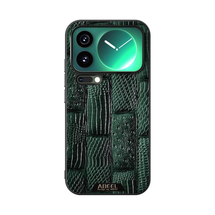 For Xiaomi 17 Pro Max ABEEL Beast Pattern 6D Micro-Embossed MagSafe Genuine Leather Phone Case