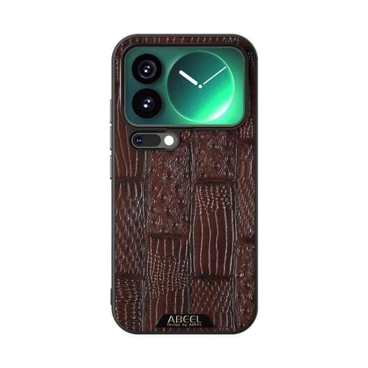 For Xiaomi 17 Pro ABEEL Beast Pattern 6D Micro-Embossed MagSafe Genuine Leather Phone Case