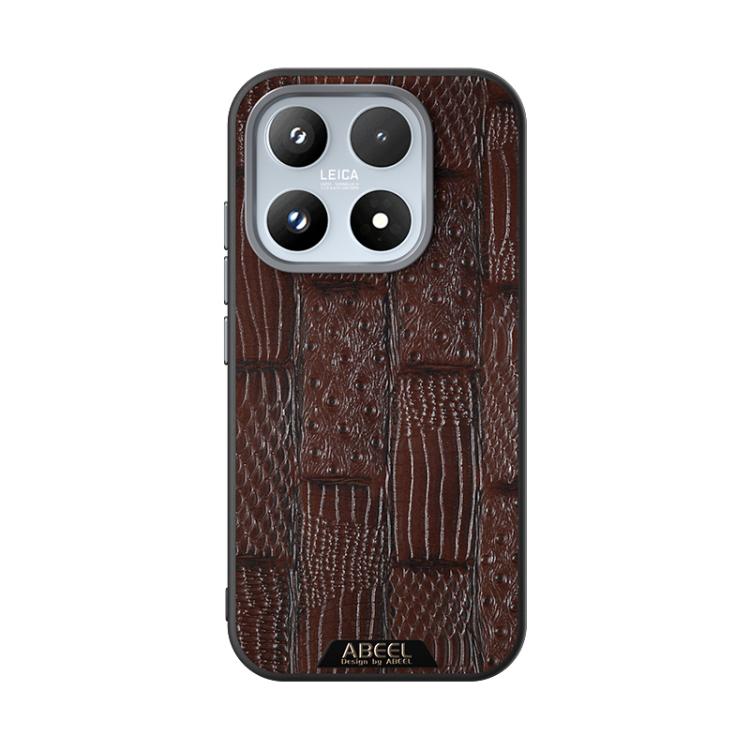 For Xiaomi 17 ABEEL Beast Pattern 6D Micro-Embossed MagSafe Genuine Leather Phone Case