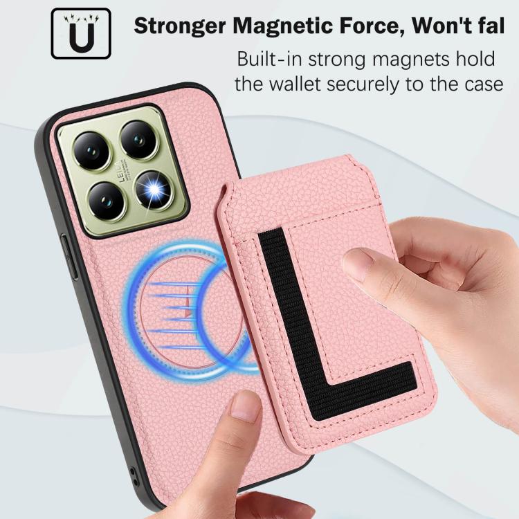 For Xiaomi 14T CX01 Detachable Magsafe Magnetic Card Bag Phone Case