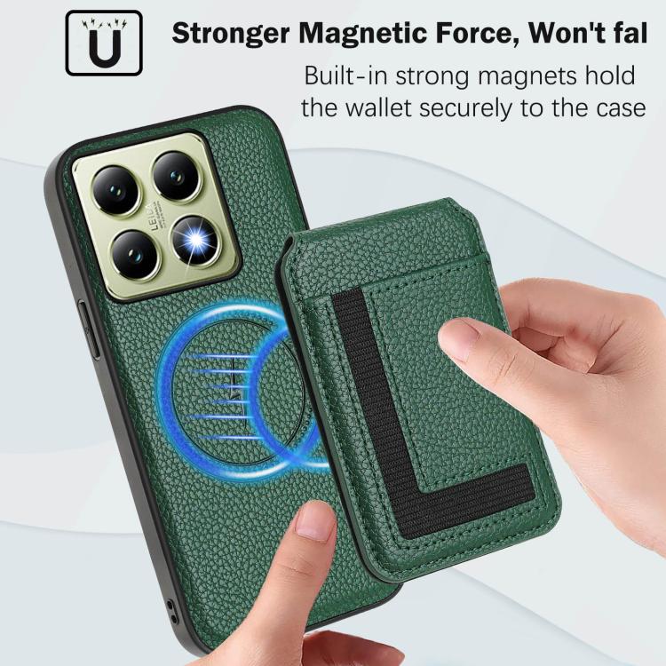 For Xiaomi 14T CX01 Detachable Magsafe Magnetic Card Bag Phone Case
