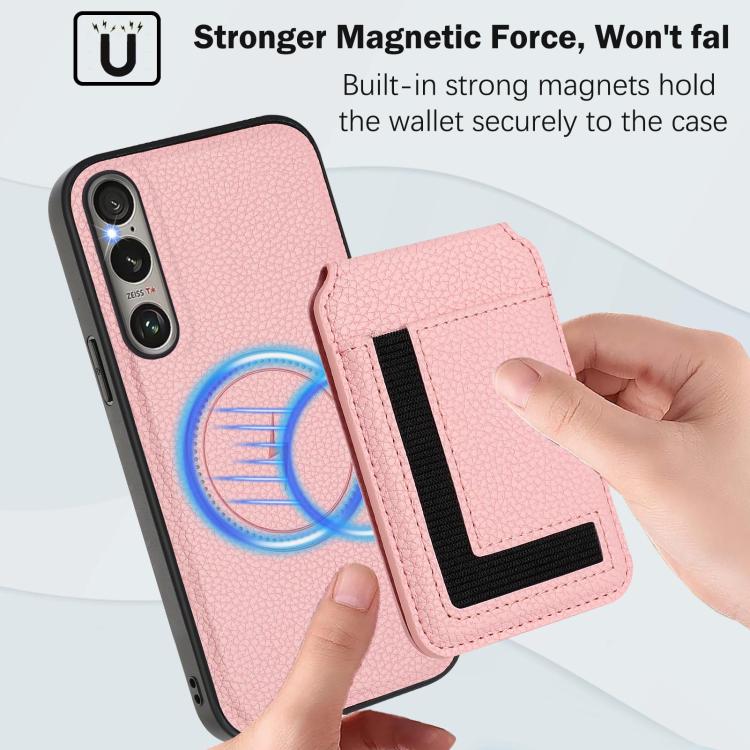 For Sony Xperia 1 VI CX01 Detachable Magsafe Magnetic Card Bag Phone Case