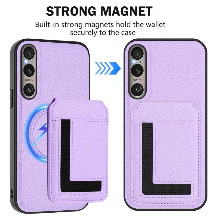 For Sony Xperia 1 VI CX01 Detachable Magsafe Magnetic Card Bag Phone Case