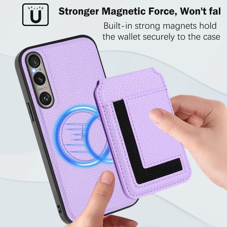 For Sony Xperia 1 VI CX01 Detachable Magsafe Magnetic Card Bag Phone Case