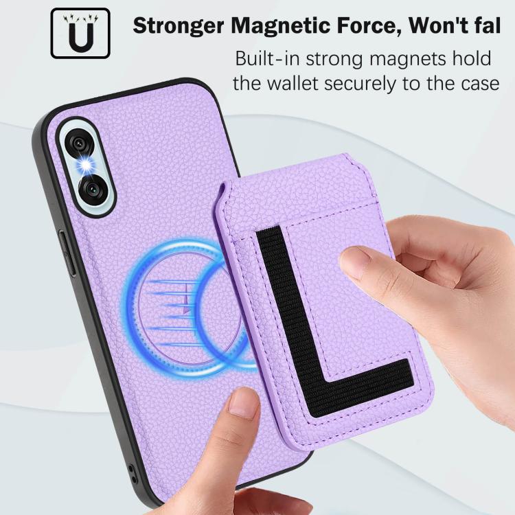 For Sony Xperia 10 VI CX01 Detachable Magsafe Magnetic Card Bag Phone Case