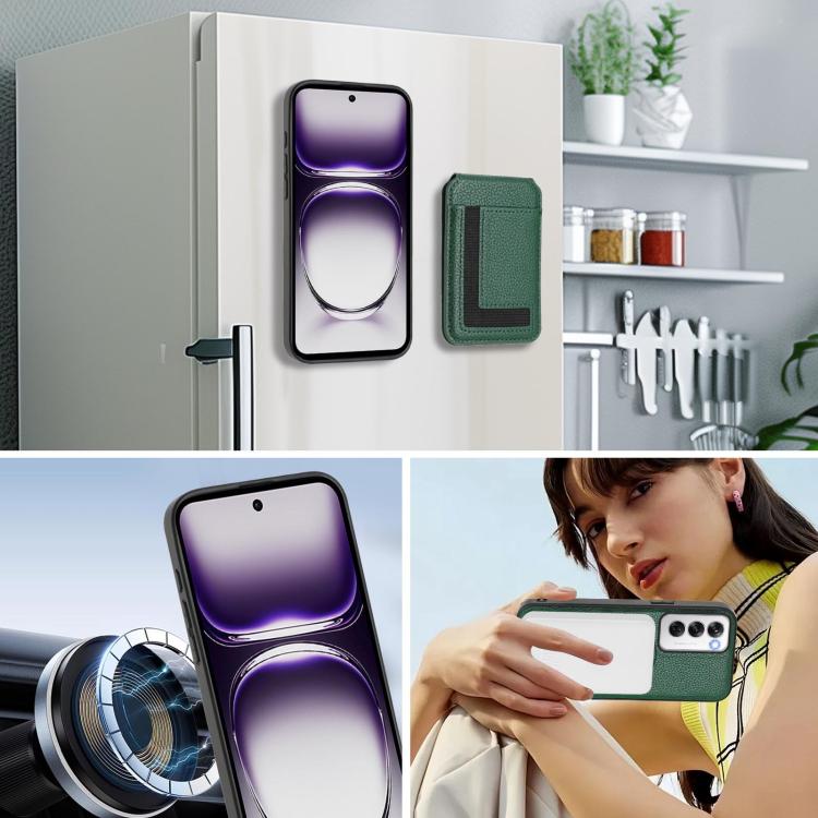 For OPPO Reno12 Pro Global CX01 Detachable Magsafe Magnetic Card Bag Phone Case