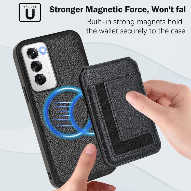 For OPPO Reno12 Global CX01 Detachable Magsafe Magnetic Card Bag Phone Case