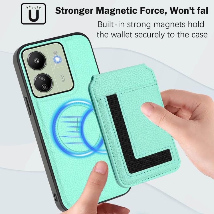 For Redmi 13C 4G / Xiaomi Poco C65 CX01 Detachable Magsafe Magnetic Card Bag Phone Case