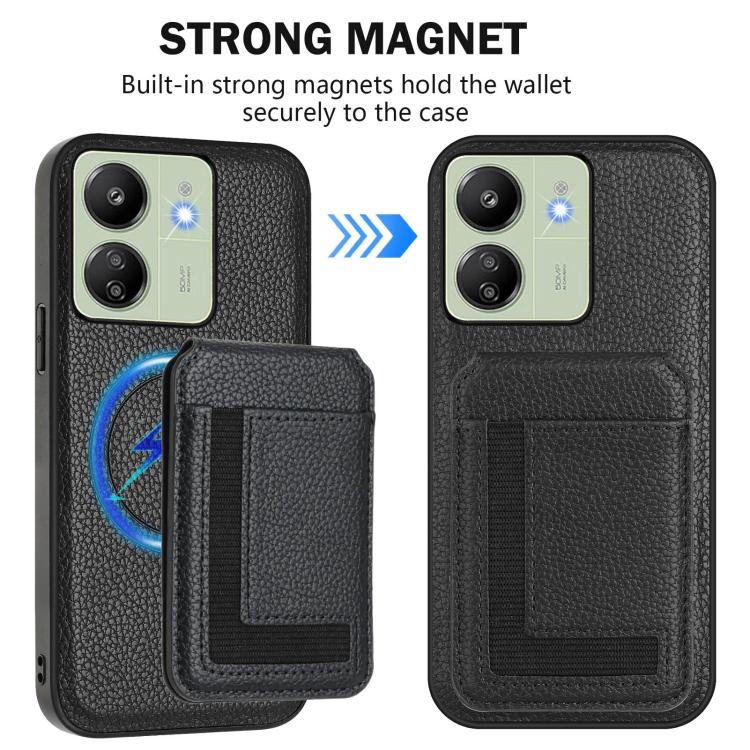 For Redmi 13C 4G / Xiaomi Poco C65 CX01 Detachable Magsafe Magnetic Card Bag Phone Case