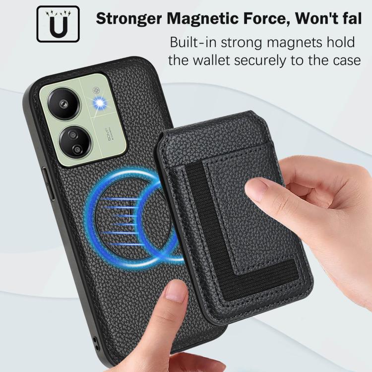 For Redmi 13C 4G / Xiaomi Poco C65 CX01 Detachable Magsafe Magnetic Card Bag Phone Case