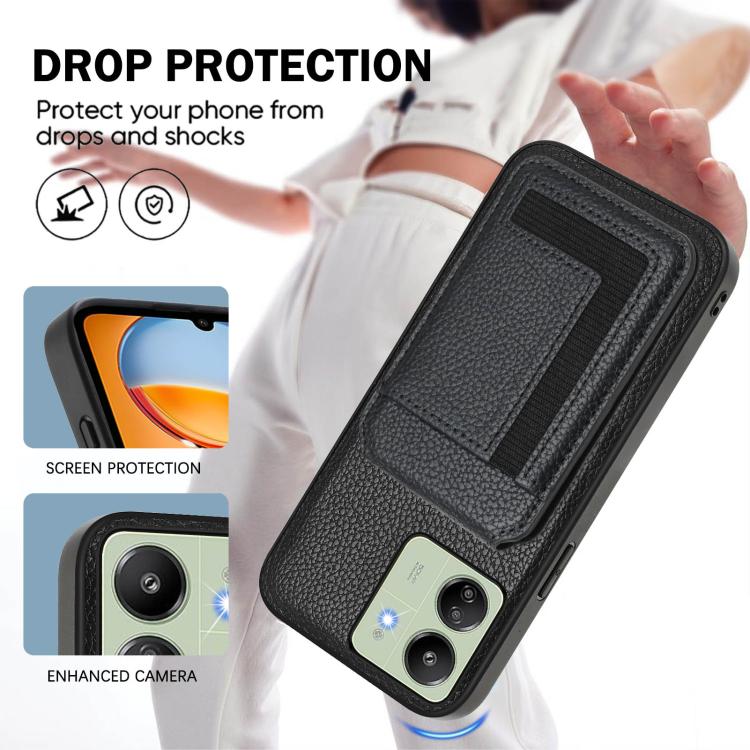 For Redmi 13C 4G / Xiaomi Poco C65 CX01 Detachable Magsafe Magnetic Card Bag Phone Case