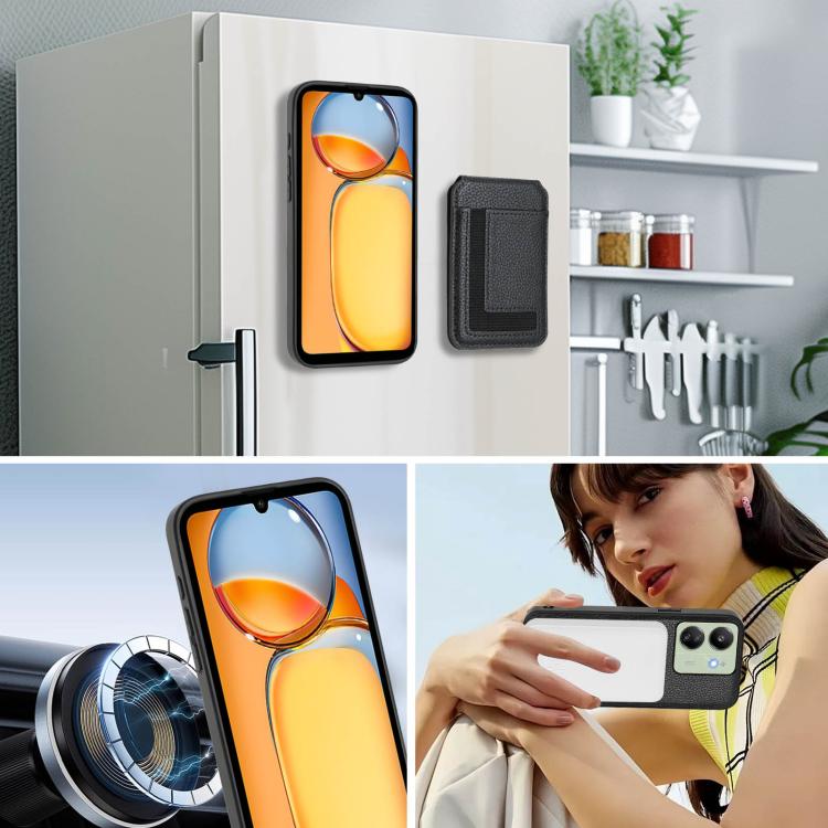 For Redmi 13C 4G / Xiaomi Poco C65 CX01 Detachable Magsafe Magnetic Card Bag Phone Case