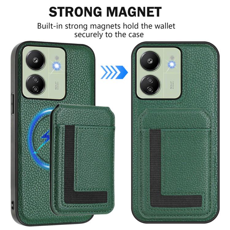 For Redmi 13C 4G / Xiaomi Poco C65 CX01 Detachable Magsafe Magnetic Card Bag Phone Case