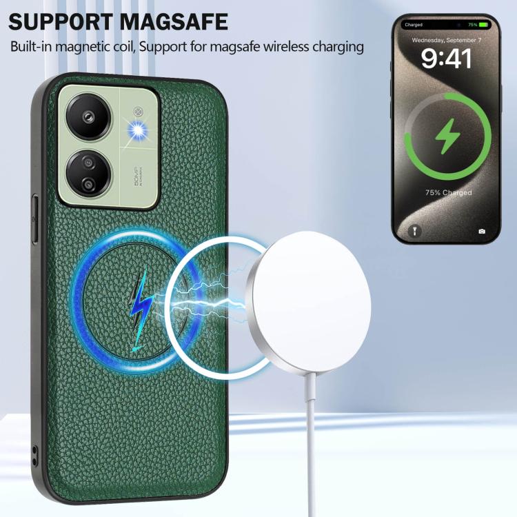 For Redmi 13C 4G / Xiaomi Poco C65 CX01 Detachable Magsafe Magnetic Card Bag Phone Case